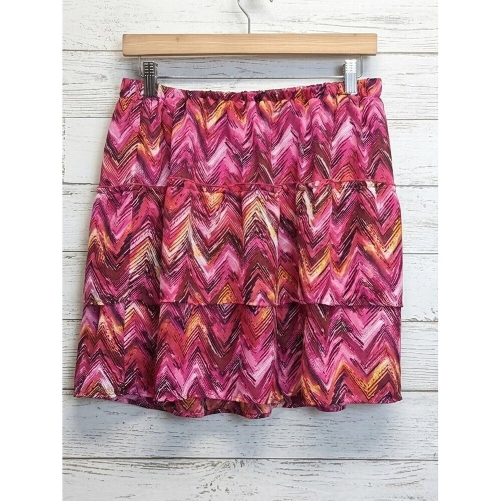 Vanity Pink Bubble Mini Skirt Tiered Casual Women's Size Large